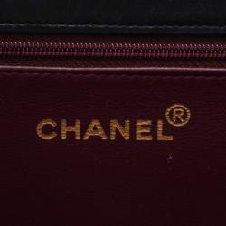 Pre Owned Chanel Black Quilted Lambskin Full Flap Bag