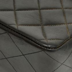 Pre Owned Chanel Black Quilted Lambskin Jumbo Classic Flap Bag