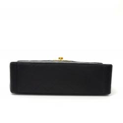 Pre Owned Chanel Black Quilted Leather Maxi Jumbo XL Vintage Classic Flap Bag