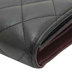 Pre Owned محفظة شانيل بقلاب جلد خروف مبطن سوداء