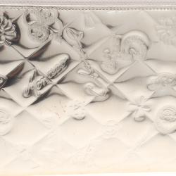 Pre Owned Chanel Gold Patent Leather Lucky Symbols Zip Around Wallet