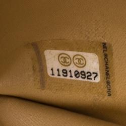 Pre Owned Chanel Gold Patent Leather Lucky Symbols Zip Around Wallet