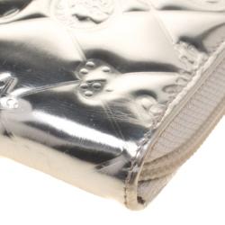 Pre Owned Chanel Gold Patent Leather Lucky Symbols Zip Around Wallet