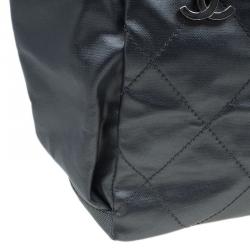 مملوكة مسبقًا Chanel Metallic Grey Coated Canvas Large Quilted Paris Biarritz  Tote