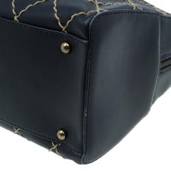 Pre Owned Chanel Black Leather Wild Stitch Bowling Bag