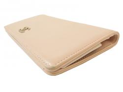 Pre Owned Chanel Pink Leather Brilliant L Yen Holder Wallet