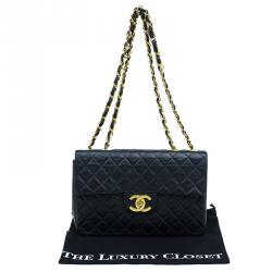 مملوكة مسبقًا Chanel Black Quilted Lambskin Maxi Vintage Classic Single Flap Bag