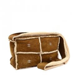Pre Owned Chanel Brown Mutton Flap 4 CC logo Shoulder Bag