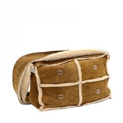 Pre Owned Chanel Brown Mutton Flap 4 CC logo Shoulder Bag