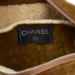 Pre Owned Chanel Brown Mutton Flap 4 CC logo Shoulder Bag