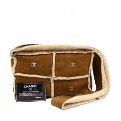 Pre Owned Chanel Brown Mutton Flap 4 CC logo Shoulder Bag