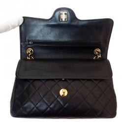 مملوكة مسبقًا حقيبة شانيل ماتيلاس 25 جلد أسود كلاسيكية للكتف