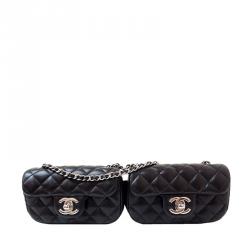 Chanel Black Double Mini Matelasse Twin Chain Shoulder bag Chanel | TLC Chanel Black Double Mini Matelasse Twin Chain Shoulder bag Chanel | TLC