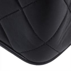 Chanel Black Quilted Leather CC Logo Large Shoulder Flap Bag