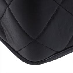 Chanel Black Quilted Leather CC Logo Large Shoulder Flap Bag