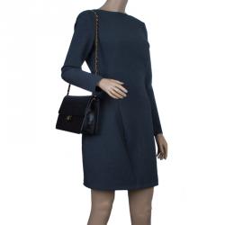 Chanel Black Lambskin Single Flap Shoulder Bag