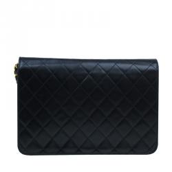 Chanel Black Lambskin Single Flap Shoulder Bag