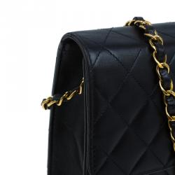 Chanel Black Lambskin Single Flap Shoulder Bag