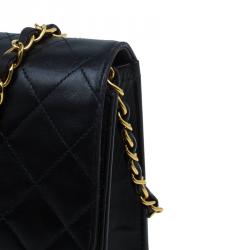 Chanel Black Lambskin Single Flap Shoulder Bag