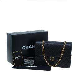Chanel Black Lambskin Single Flap Shoulder Bag