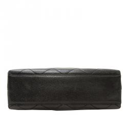 مملوكة مسبقًا حقيبة شانيل فينتدج جلد كافيار أسود للكتف