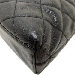 مملوكة مسبقًا حقيبة شانيل فينتدج جلد كافيار أسود للكتف