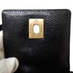 مملوكة مسبقًا حقيبة شانيل فينتدج جلد كافيار أسود للكتف