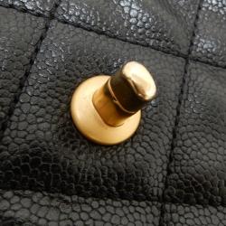 مملوكة مسبقًا حقيبة شانيل فينتدج جلد كافيار أسود للكتف