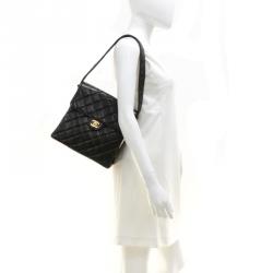 Chanel Black Quilted Lambskin Double Sided Medium Vertical Tote
