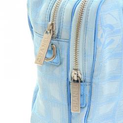 Chanel Blue Canvas Line Light Jacquard 2way Travel Shoulder Bag 