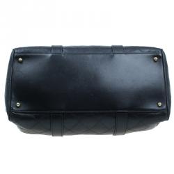 Pre Owned Chanel Black Calfskin Leather Boston Bag