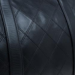 Pre Owned Chanel Black Calfskin Leather Boston Bag