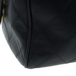 Pre Owned Chanel Black Calfskin Leather Boston Bag