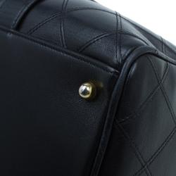 Pre Owned Chanel Black Calfskin Leather Boston Bag