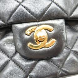 مملوكة مسبقًا Chanel Black Quilted Lambskin Leather Medium Classic Double Flap Shoulder Bag