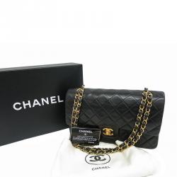 مملوكة مسبقًا Chanel Black Quilted Lambskin Leather Medium Classic Double Flap Shoulder Bag