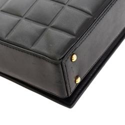 مملوكة مسبقًا حقيبة شانيل شوكوليت بار جلد خروف أسود مبطن للكتف