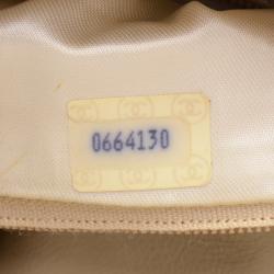 Pre Owned Chanel Vintage Beige Stitched Leather Small Tassel Shoulder Bag