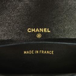 Chanel Black Quilted Leather Vintage Wallet on Chain