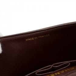 مملوكة مسبقًا حقيبة كتف شانيل 2.55 بغطاء مزدوج جلد مبطن بني شوكولا