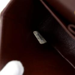 مملوكة مسبقًا حقيبة كتف شانيل 2.55 بغطاء مزدوج جلد مبطن بني شوكولا