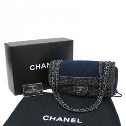 Chanel Multicolor Tweed and Jersey Small Flap Shoulder Bag