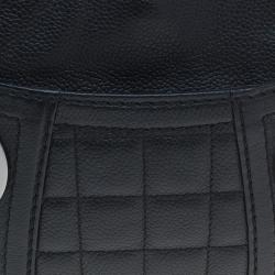 Chanel Black Quilted Caviar Leather Button Shoulder Bag