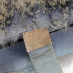Chanel Light Blue Rabbit Fur Lapin Tote