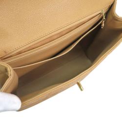 Chanel Beige Quilted Caviar Jumbo Kelly Flap Top Handle Bag