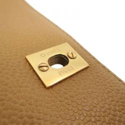 Chanel Beige Quilted Caviar Jumbo Kelly Flap Top Handle Bag
