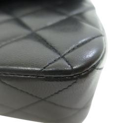 Pre Owned Chanel Black Quilted Lambskin Leather Medium Classic Single Flap Shoulder Bag