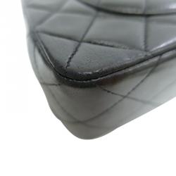 Pre Owned Chanel Black Quilted Lambskin Leather Medium Classic Single Flap Shoulder Bag