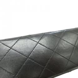 Pre Owned Chanel Black Quilted Lambskin Leather Medium Classic Single Flap Shoulder Bag