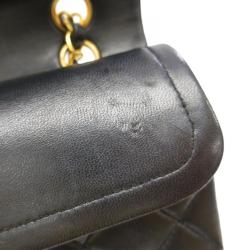 Pre Owned Chanel Black Quilted Lambskin Leather Medium Classic Single Flap Shoulder Bag